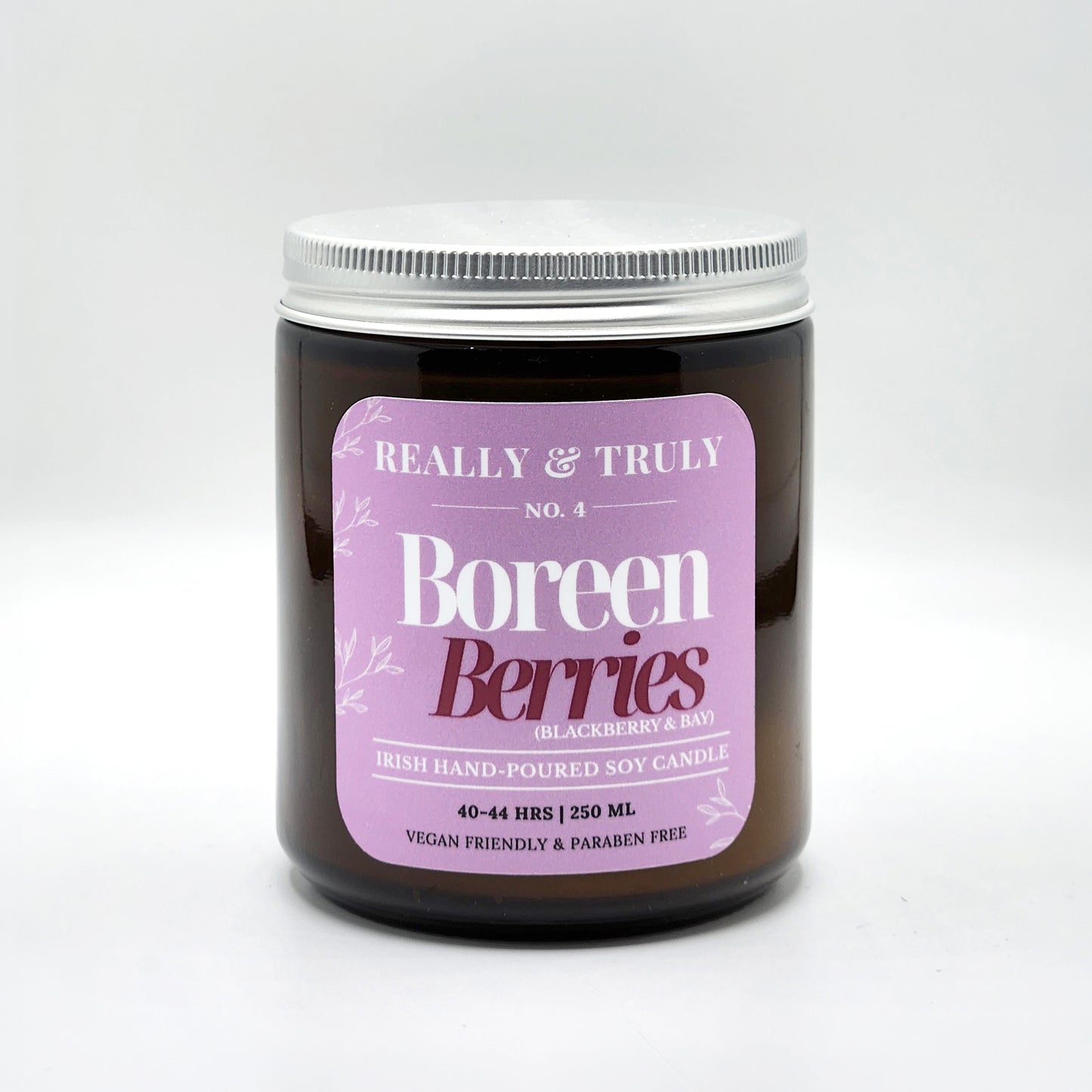 No. 4, Boreen Berries, Scented Soy Candle, 250 mls (40 - 44 hours)