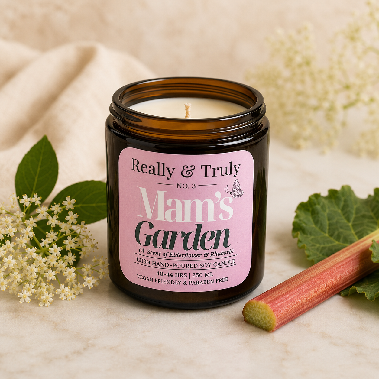 No. 3, Mam's Garden, Scented Soy Candle, 250ml (40Hours)